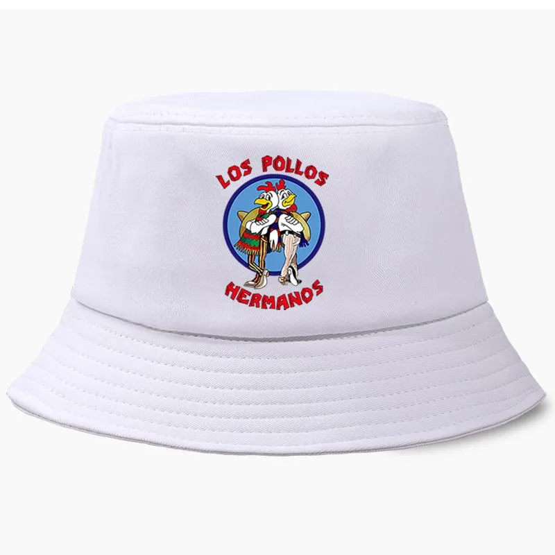 Berets los pollos hermanos łowienie czapki czapka wiadra kat. Bawełniana rybak rybaków kobiet unisex na zewnątrz kapelusze na plaży kaperetki
