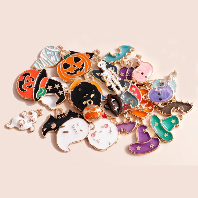 Charms Mix Styles Cartoon Halloween Charms pour bijoux à bricoler soi-même Accessoires Pumpkin Ghost V 220826