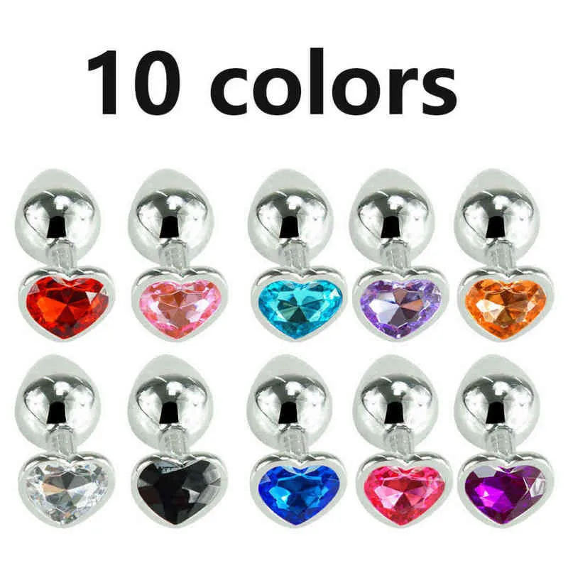 Nxy Sex Anal Heart Stainless Smooth Steel Crystal Plug for Couple Butt Stimulator Toys Metal Ball Massager Dil_voghion.com