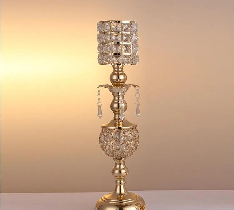 metal golden crystals candle holder delicate pineapple type wedding candelabra centerpiece home decoration candlesticks SN2236