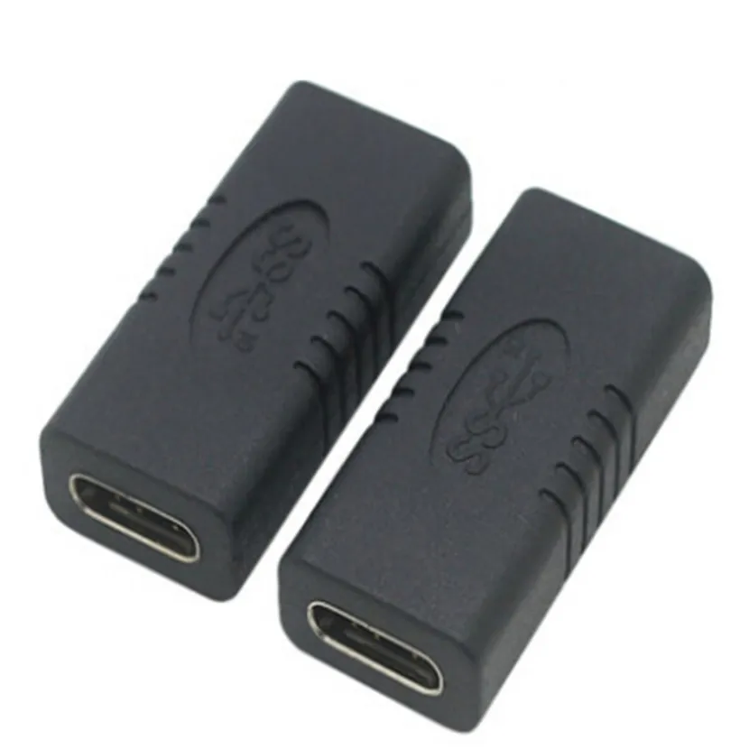 Portabel USB-typ C Adapter Kvinna till kvinnlig omvandlare USB-C Laddningsdata Sync Adapter Typ-C Förlängning Kabelkontakt för telefontablett