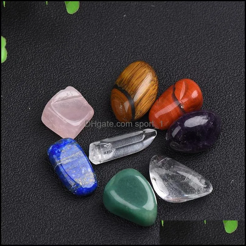 8pcs/set reiki natural stone tumbled stone irregular polishing rock quartz yoga energy bead for chakra healing decoration