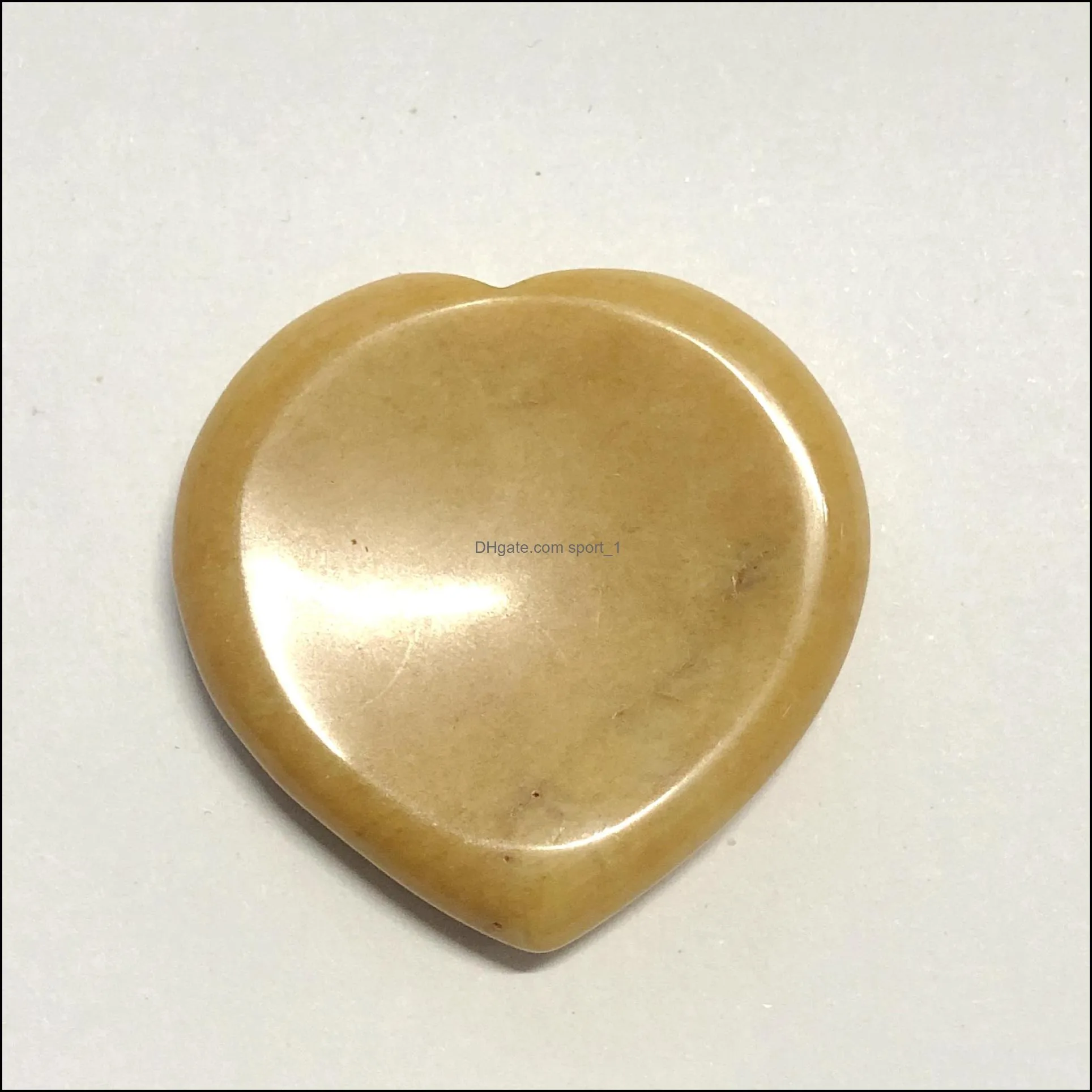 40*7mm heart worry stone thumb gemstone natural healing crystals therapy reiki treatment spiritual minerals massage palm gem