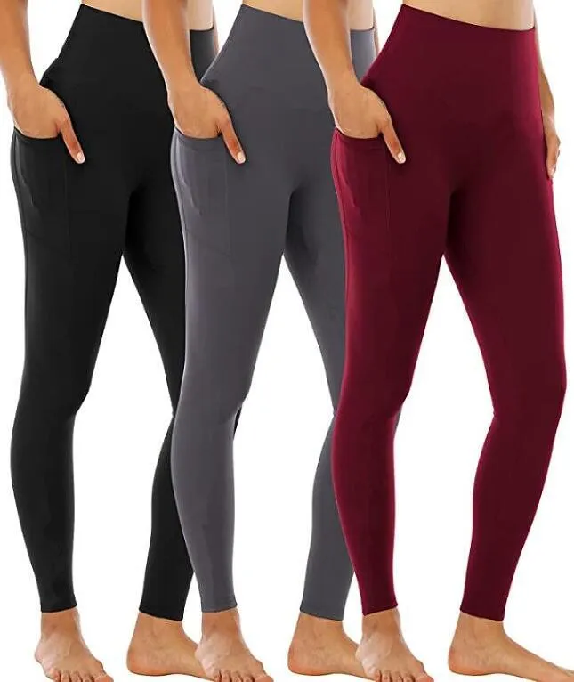 Top-Yogahose mit Taschen für Damen, hohe Taille, Workout-Leggings, Fitnessstudio-Designer, elastische Fitness-Lady-Overall-Strumpfhose