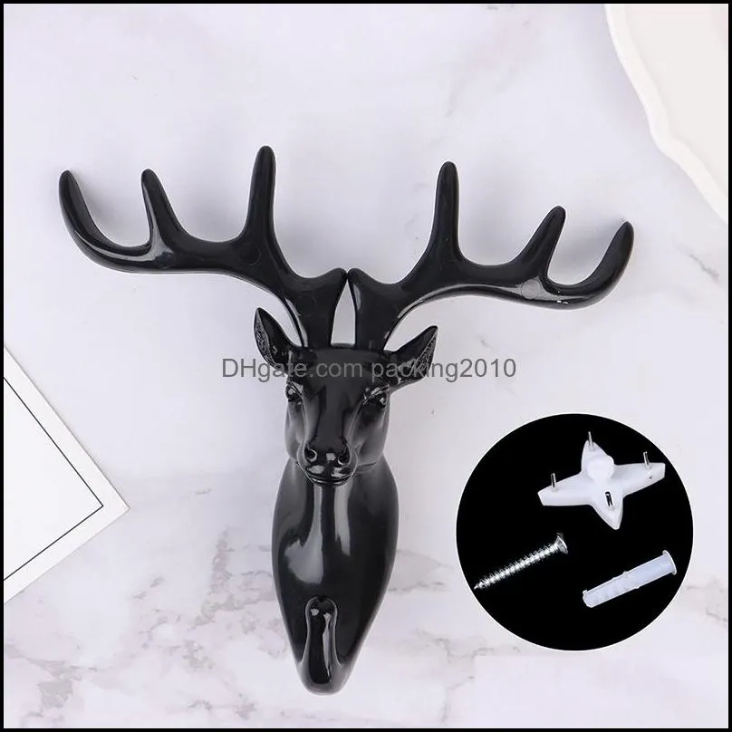 Hooks Rails Home Storage Organization Housekee Garden Wall Hanging Hook Deer Antlers Coat Rack For Clothes Self Adhesive Display Racks Key