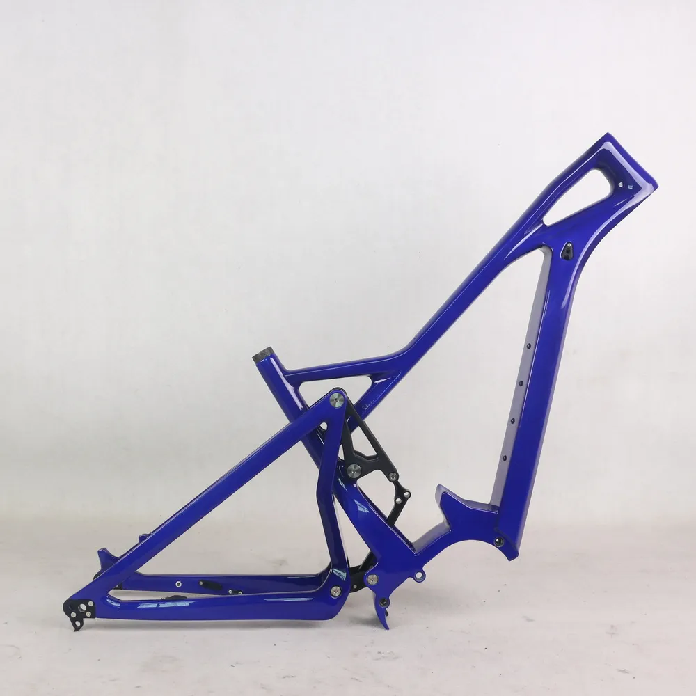 27.5er Suspension Cadre de vélo électrique E23 compatible Bafang M620 Voyage de moteur 160 mm Paint bleu personnalisé