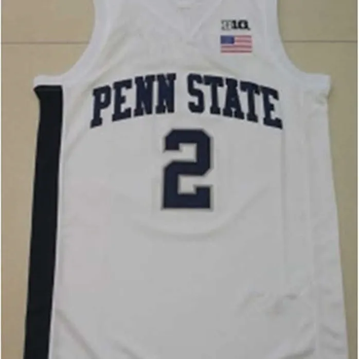 SjZl98 Mens # 2 Myles Dread Penn State Nittany Lions Broderi Basketball Jersey Nytt material med dubbla sömmar skjorta Anpassningsnummer, namn