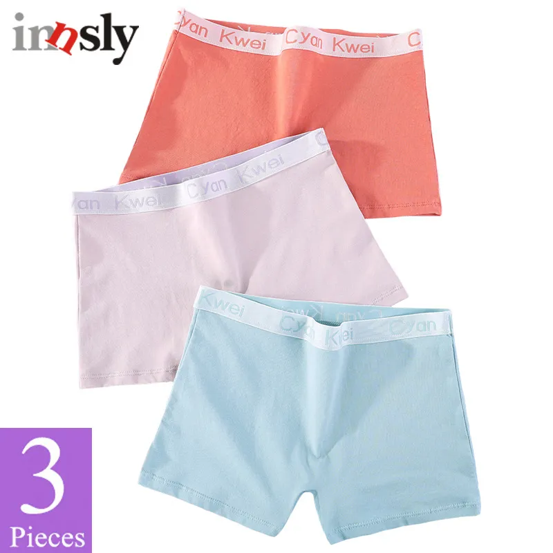 3 Piecesset trosor Kvinnor Boyshort Cotton Big Size Female Boxer Underwear Under kjol Ladies Safety Short Pants 201112