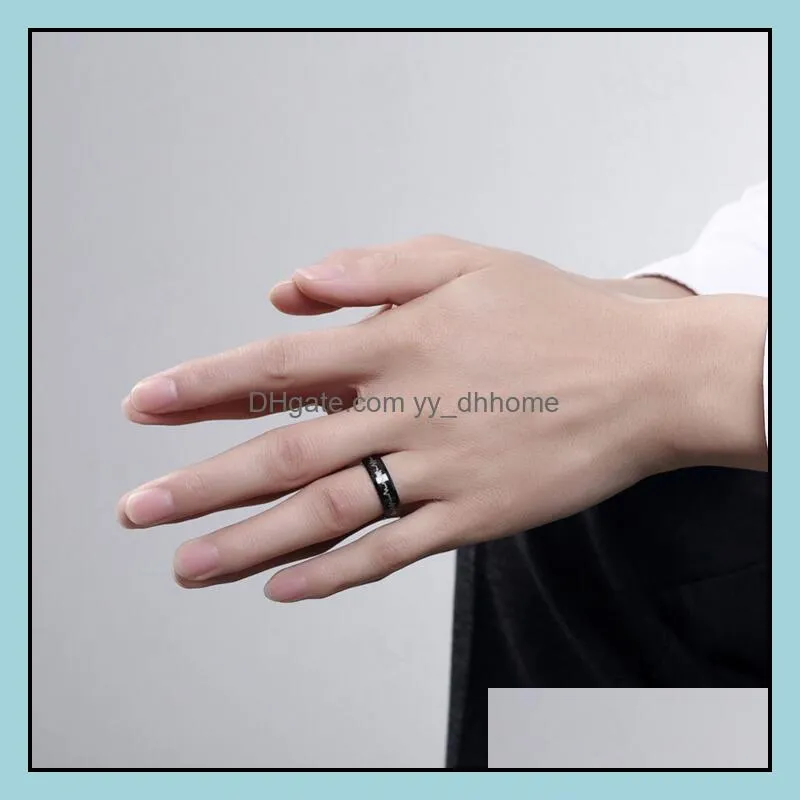 man stainless steel rings jewelry hot sale black band finger ring men party gift fahion jewelry wholesale free shipping 0445wh
