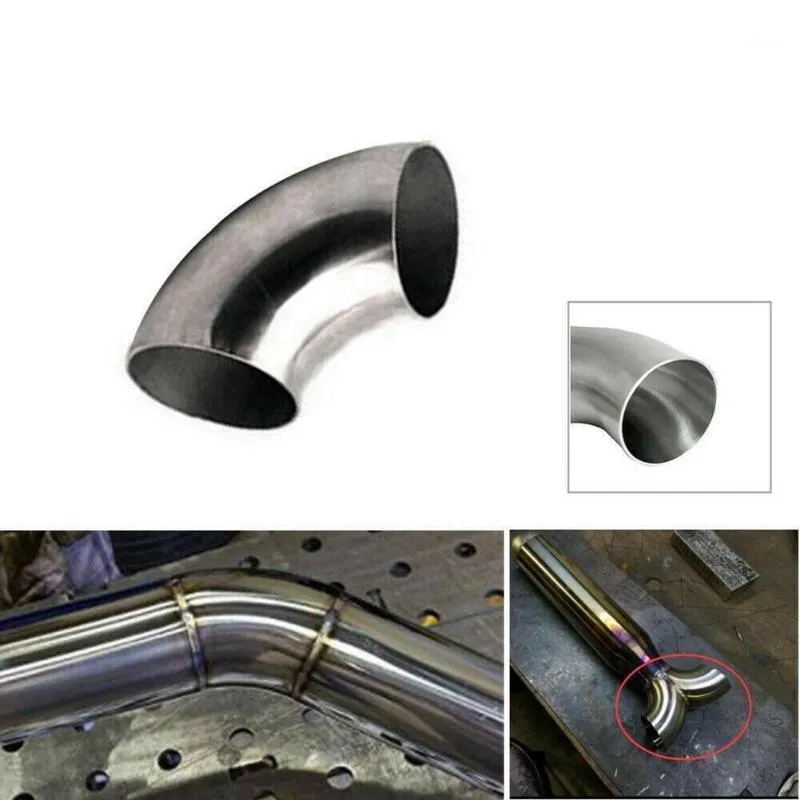Manifold & Parts 63mm Multi-purpose Exhaust Pipe 304 Stainless Steel Muffler Welding Tail 90 Degree Elbow Bend For Car Accessories