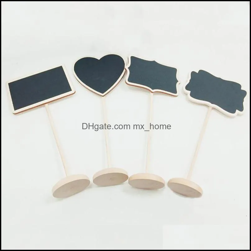 star heart shape mini chalkboard wood place card holder stand for dessert table wordpad message board holder for wedding party vt0432