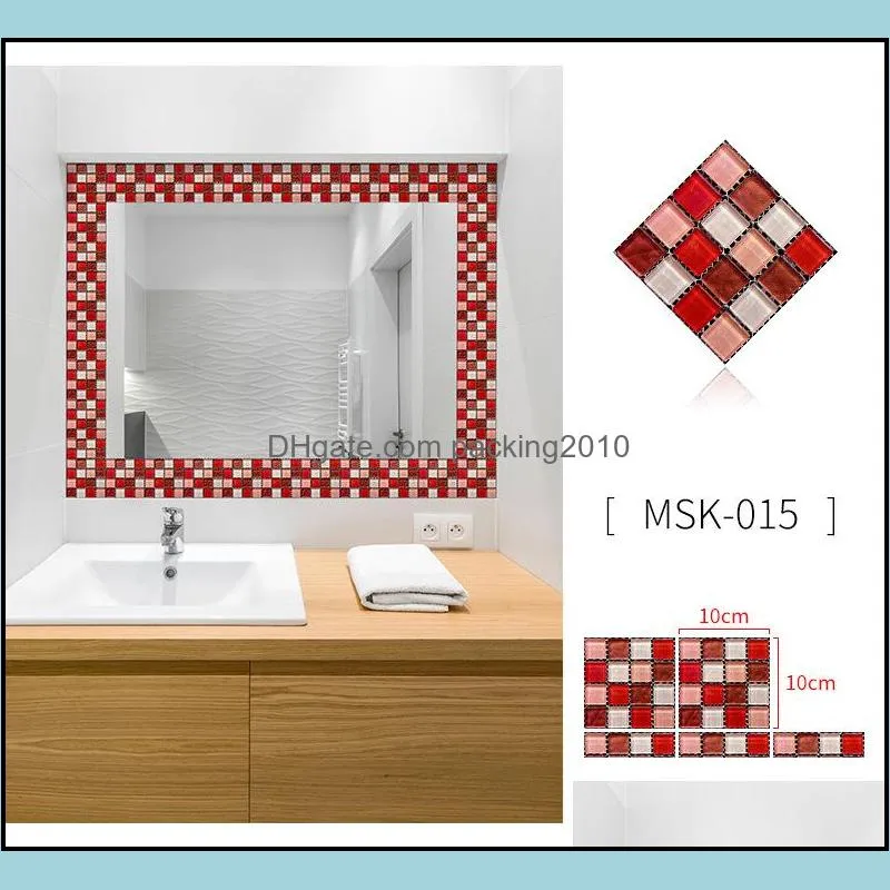 imitation marble furniture pvc stickers waterproof self adhesive kitchen bathroom mosaic tile sticker wall art 10*10cm