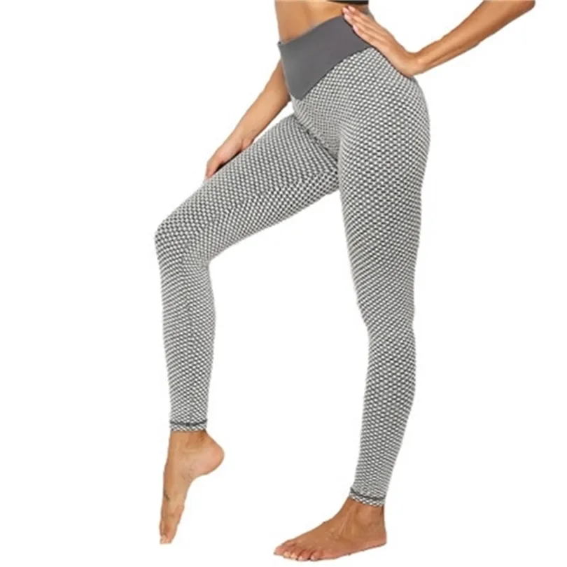 Hot High Elasticity Breattable 3D Mesh Yoga Pant Kvinnor Träning Snabbtorkning Hög midja Leggings Kvinnliga träningsbyxor Stickning T200606