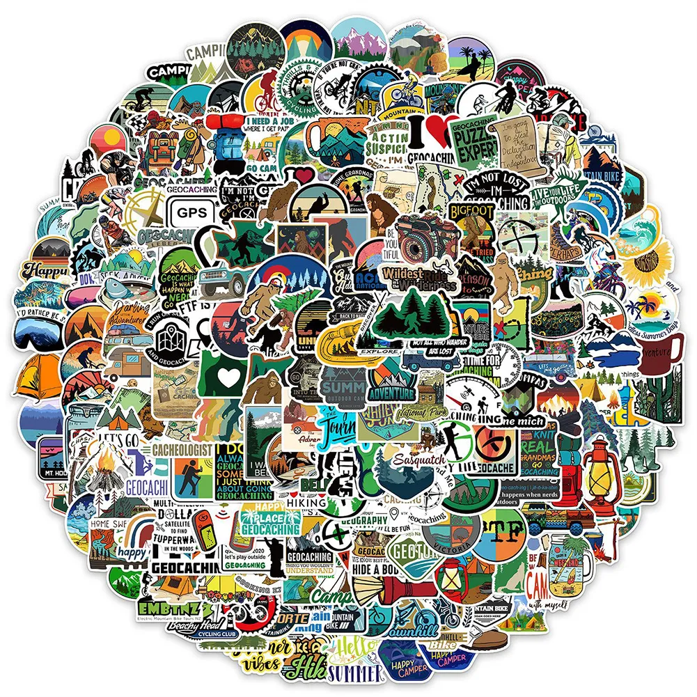300PCS Mixed Skateboard Stickers Outdoor camping adventures For Car Laptop iPad Bicycle Motorcycle Helmet Guitar PS4 Phone fridge Decals PVC water bottle Sticker