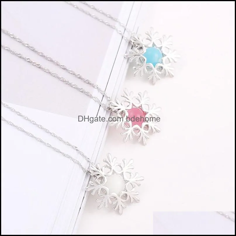 New European and American Simple Fashion Pearl Drop 925 Silver Snow Necklace Drop Cage DIY Pendant Accessories