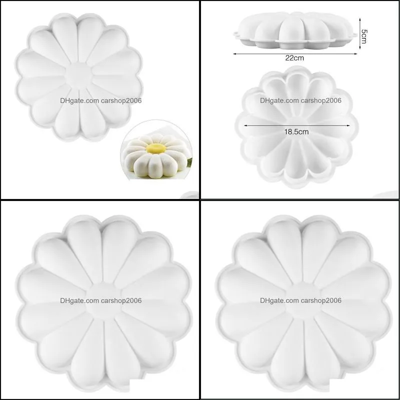 baking & pastry tools silicone flower cake mold non stick perfect for mousse dessert, jello, chocolate(random color)