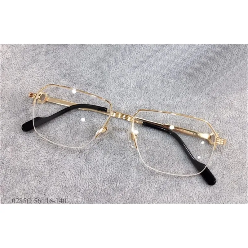 -vente monture de lunettes 18k irrégulière demi-monture plaquée or ultra-léger optique hommes style d'affaires lunettes de qualité supérieure 0285O W220423