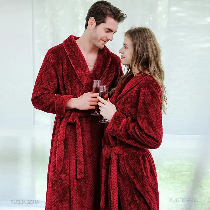 Damen-Nachtwäsche, Damen-Winter, Übergröße, langer Flanell-Bademantel, rosa, warmer Kimono-Bademantel, sexy Brautjungfern-Bademantel, Herren-Roben, Nachtärmel