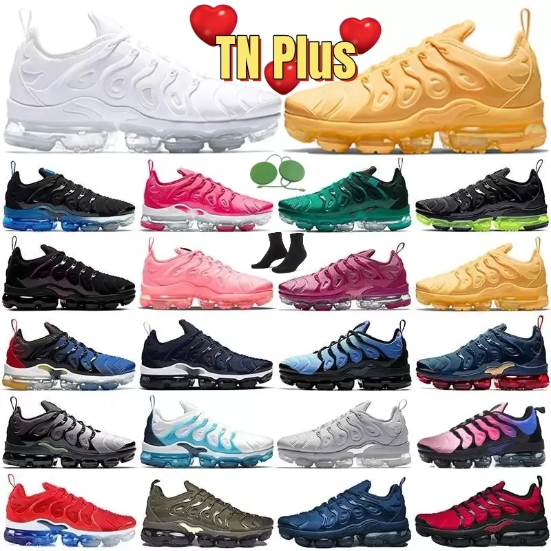 2024 2022 New Tn Plus Men Running Shoes Since 1972 Orange Gradients Lemon Lime Triple Black White Red Royal Blue Metallic Gold Fresh trainers sports sneakers 36-47