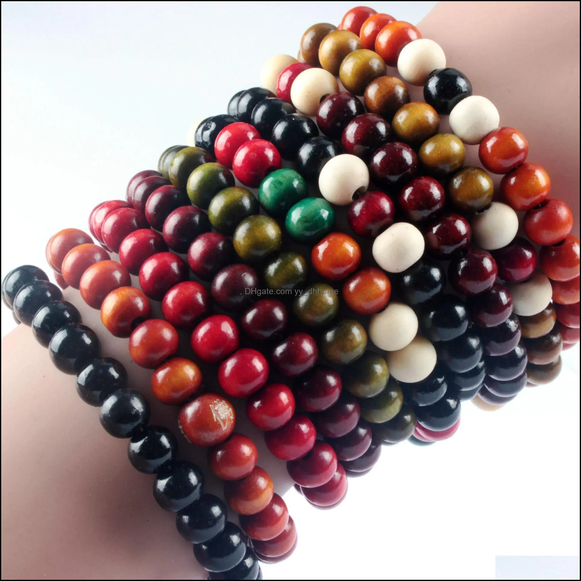 charm bracelets for women & bangle colorful wooden beads bracelet yydhhome