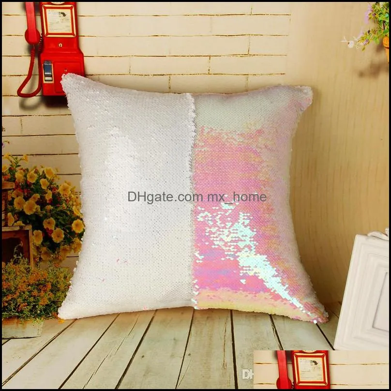 Sequin Mermaid Pillow case 38 colors 40*40cm Cushion Cover Home Decoration Sofa Bed Decor Decorative Pillowcase