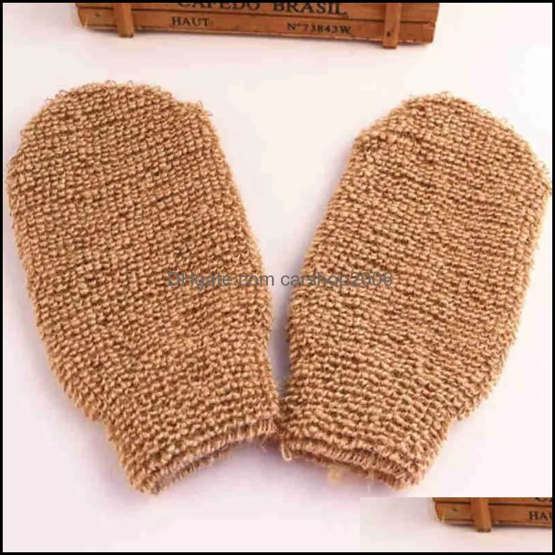 Jute pure plant fiber bath gloves bath exfoliating bath scrub back towel massage RRE13717