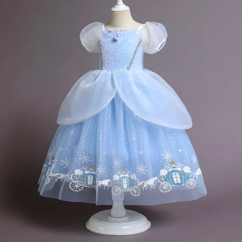 Rhea Elegant Blue Princess Party Dress for Girls main image 1