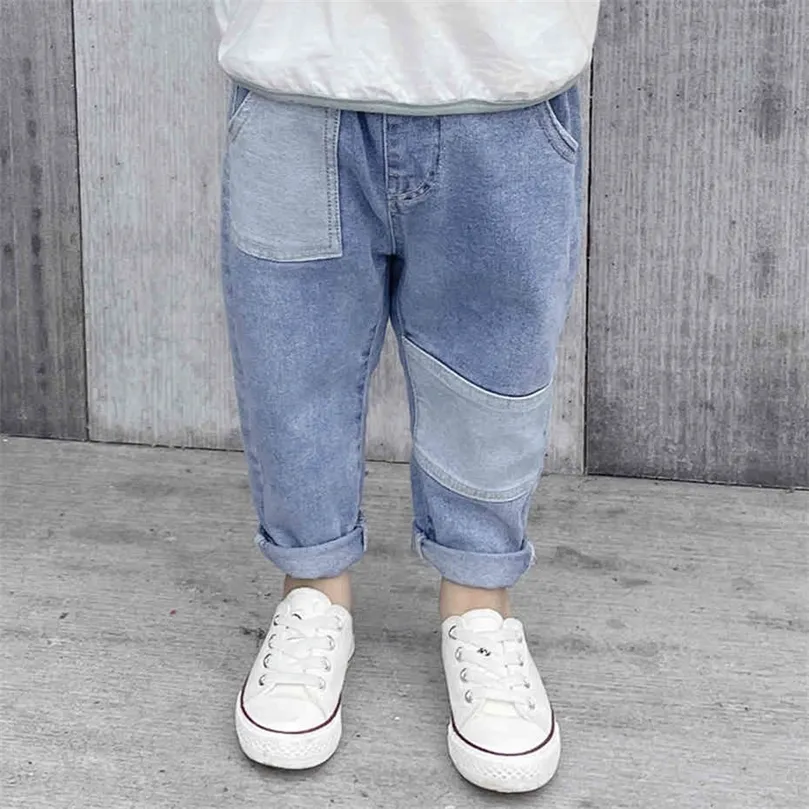 Jeans da bambina Patchwork Jeans da bambino Primavera Autunno Jeans Infantil Stile casual Vestiti da bambina 210412
