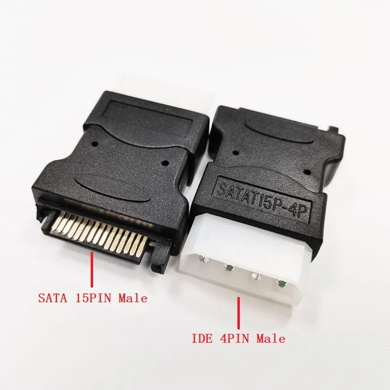 Adaptateur, PC IDE 4 broches mâle vers SATA 15 broches mâle adaptateur d'alimentation connecteur convertisseur/10 pièces