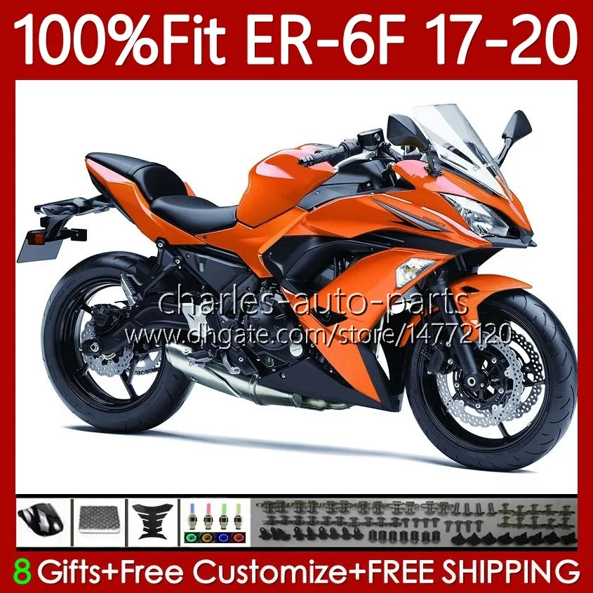 OEM-Verkleidungen für KAWASAKI NINJA 650R ER6 F Gloss Orange ER 6F 650 R ER-6F ER6F 17 18 19 20 Karosserie 137Nr