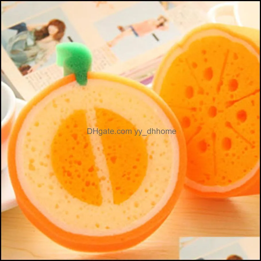 cute fruit shape multi-function kitchen sided fruit cleaning sponge double use cleaner washing dish bowl tools soft sponge dh0723 t03