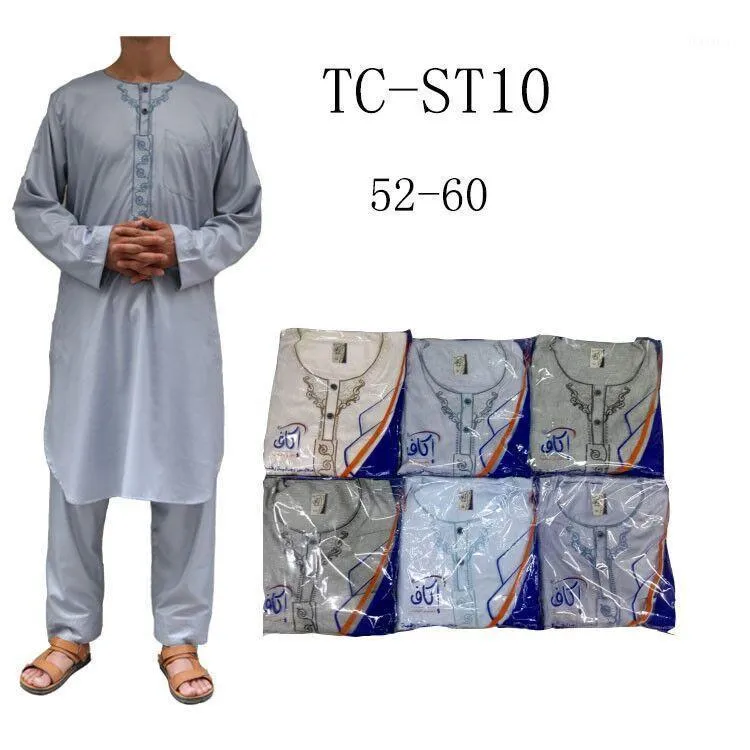 Ethnic Clothing Wholesale Islamic Thobe Moroccan Two-piece Summer Arab Garments