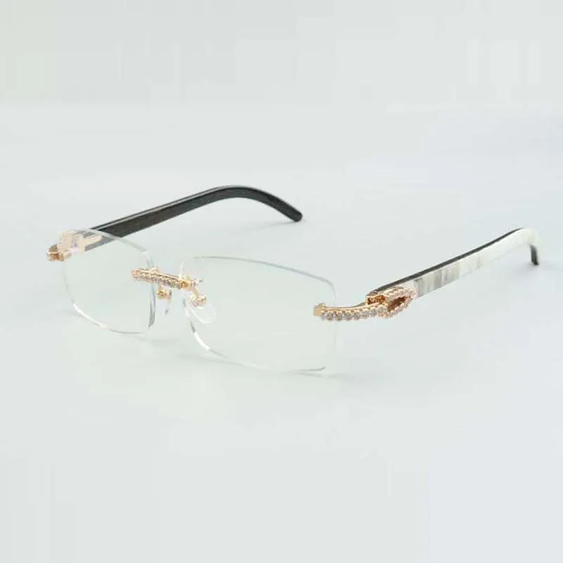 montures de lunettes de soleil buffs diamants moyens 3524012 avec cornes de buffle hybrides naturelles et lentille de 56 mm