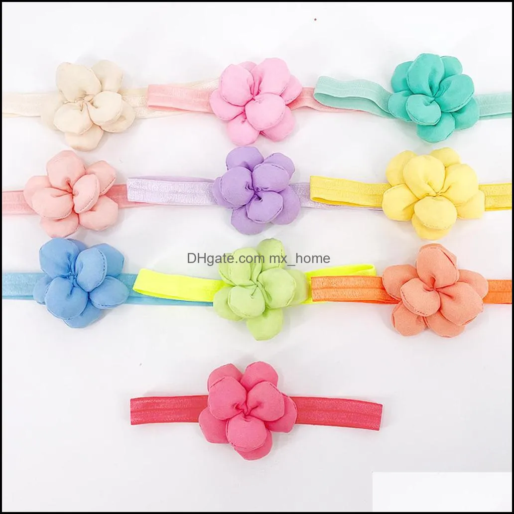 15975 summer infant baby cute flower headband kids elastic hairband candy color children hairbands headwrap hair accessory