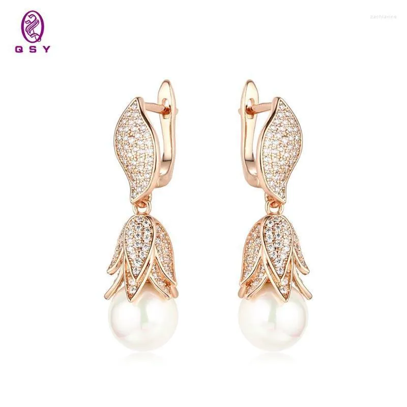 Dangle & Chandelier Simple Elegant Big Round Imitation Pearl Drop Earring For Women Anniversary Fine Gift Female Wedding Bridal Earrings