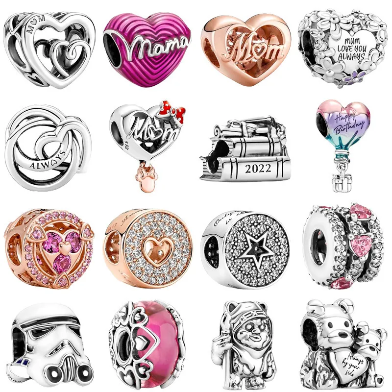 Premium s925 Sterling Silver Loose Bead Charms Beaded Love Heart Pendant Shoes Ladies Newest Original Fit Pandora Bracelets Designer Jewelry DIY Ladies Mom Gift