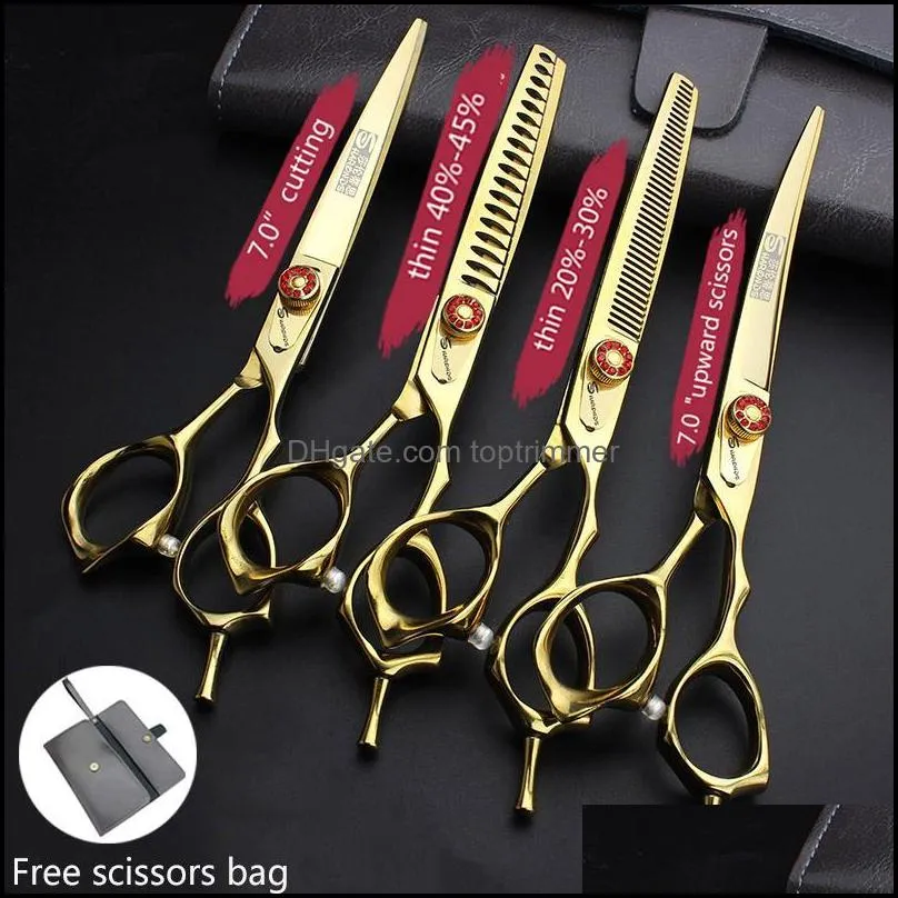 Hair Scissors Barber Shop 7 Inch Imported Stainless Steel Japan 440c Professional Hairdressing Haircut Set