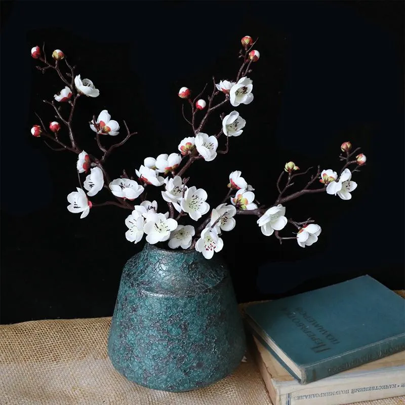 Decorative Flowers & Wreaths Artificial Flower Cherry Plum Blossom Peach Branch High Quality Wax Wedding Home Decoration BlossomDecorative