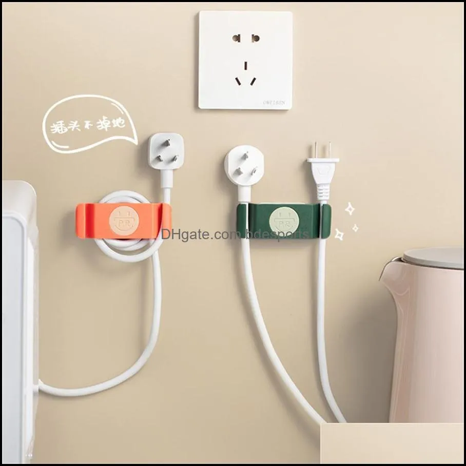 Plug hook free punching strong glue hook kitchen wall hanging storage power cord bracket holder