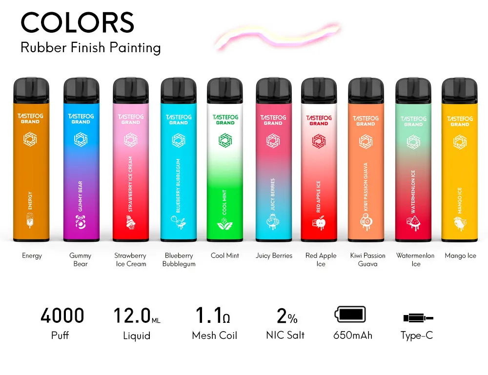 JC Newest Disposable Wholesale Vape Pen 2022 New Design Flavors 10 Flavors 4000Puff 12ml CE certified Rechargeable 650mAh Battery