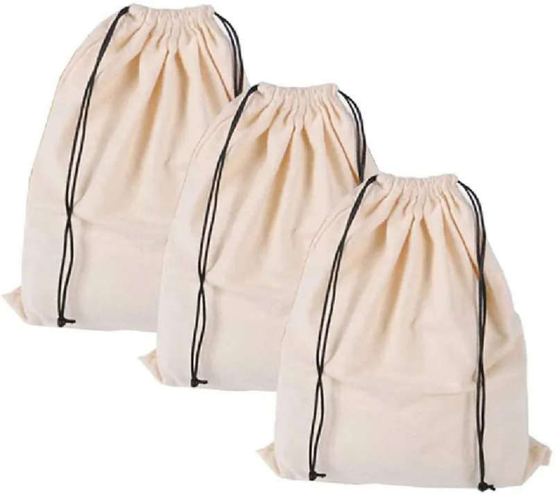 Cotton Storage Bags Breathable Dust-proof Drawstring Storage Pouch Multi-functional Bag