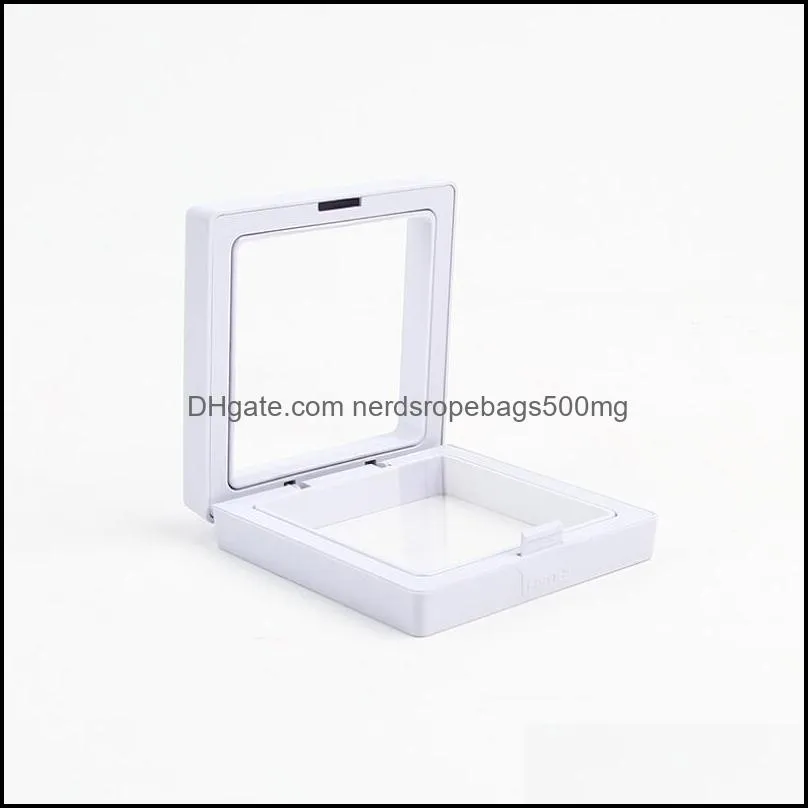 White black Jewelry Ring Pendant Display Stand Suspended Floating Display Case Jewellery Coins Gems Artefacts Packing Boxes RRB14900