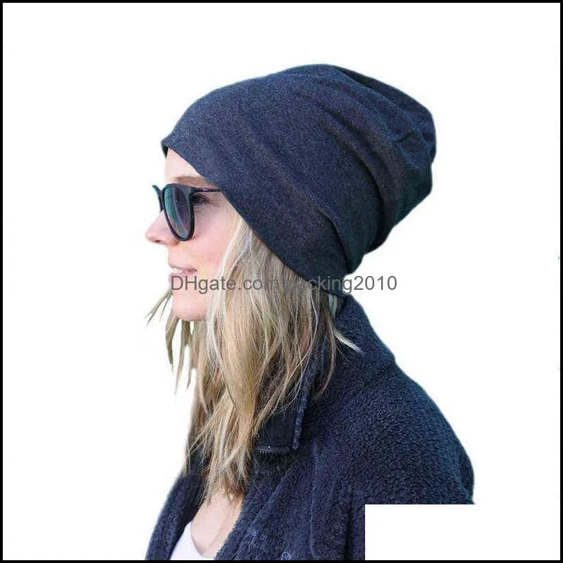 2021 winter warm casual loose hip hop hat man women stacking knitted bonnet solid color beanies fashion accessories outdoor vtm eb1379