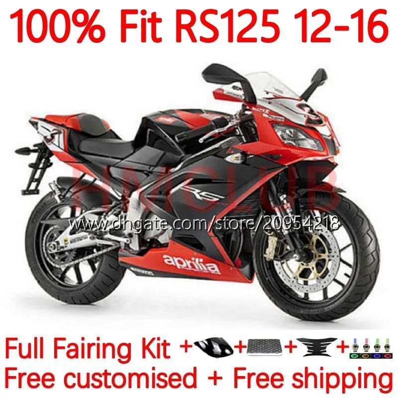 Body wtryskowe dla Aprillia RS4 RS-125 RSV RS 125 R RR 125RR 12-16 157 NO.87 RSV-125 RSV125 2012 2013 2014 2015 2016 RSV125RR RS125 12 13 14 15 16 16 Black Red Red Red Red Red Red Red Red Red