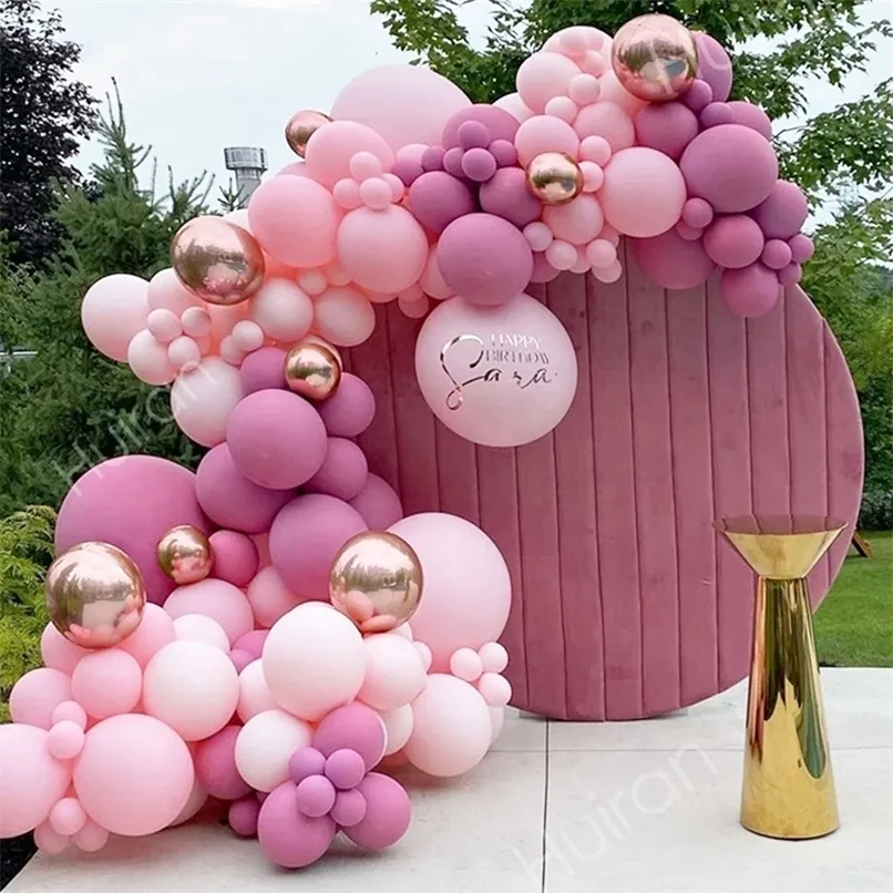 Ghirlanda in oro rosa Arco Decorazione di nozze Decorazioni per feste di compleanno Baby Shower Girl Decorazione con palloncini 220617