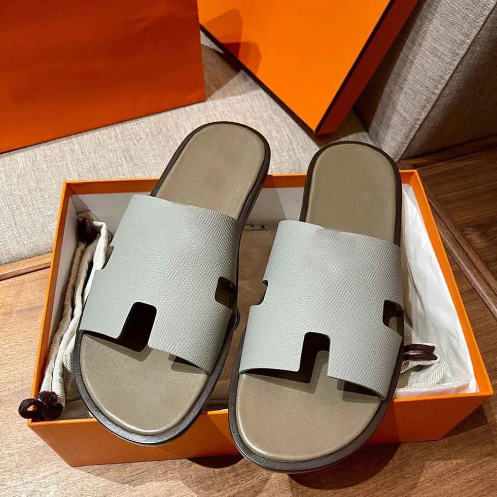 Hommes pantoufles sandales en cuir designer izmir flip flop oran héritage sandales de veau en peau d'été