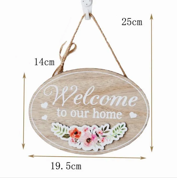 Welcome to Our Home Wooden Sign Novelty Items Hanging Decoration Rustic Farmhouse Front Porch Signs Decor