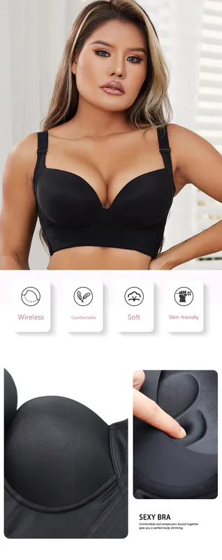 FallSweet Plus Size Bras Women Hide Back Fat Underwear Shpaer Incorporated  Full Back Coverage Deep Cup Sexy Push Up Bra Lingrie 22231t From Xdcdy,  $29.44