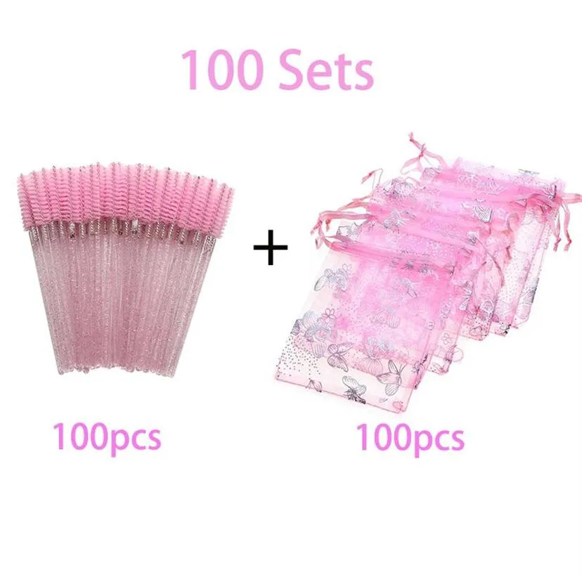 Cílios falsos 300/200/100/50 Defina bolsa de cílios rosa colorido cílios de borboleta colorida caixa de embalagens Baggies integrais las296h