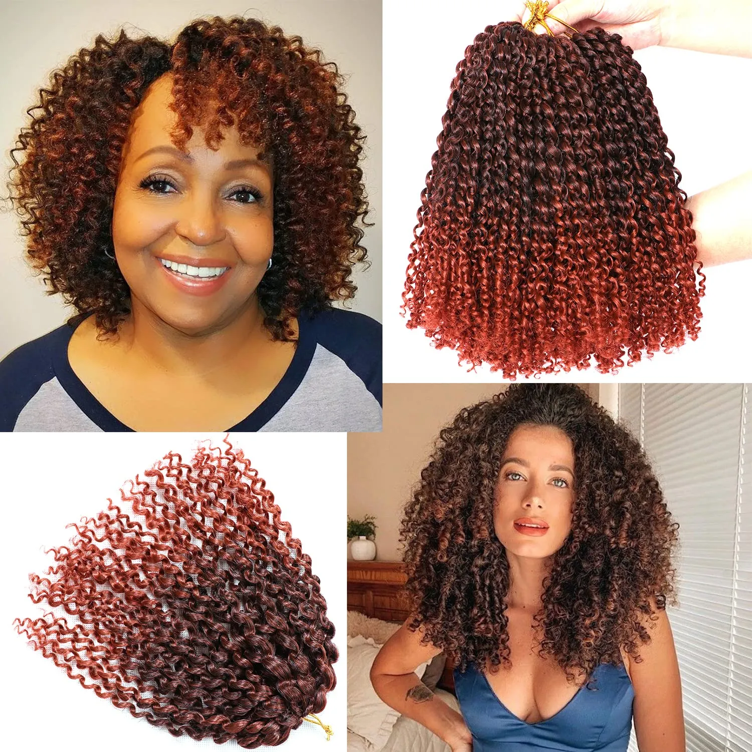 8 inch Marlybob Haak Haarextensions Passie Twist afro kinky Curly Braids Ombre Synthetische vlechtuitbreiding voor vrouwen LS05